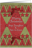 Merry Christmas Step Daughter and Son-in-Law Stars and Glitter card