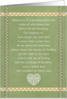 Child Sympathy for Loss of Son Yellow Ribbons and Heart card