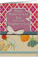 Happy Mother-in-Law Day From Daughter in Law Flowers and Butterflies card