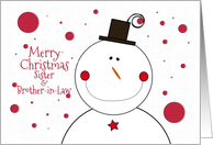 Merry Christmas Sister & Brother-in-Law Smiling Snowman card