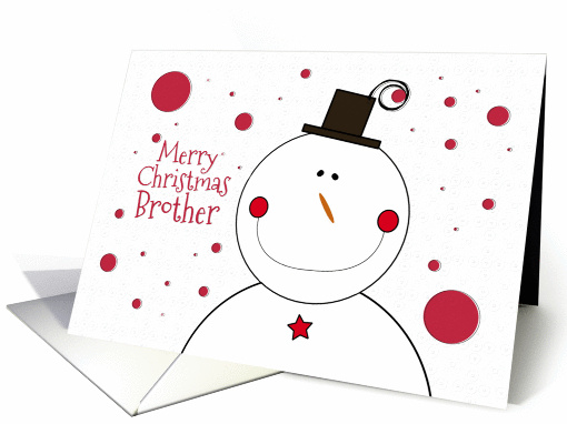 Merry Christmas Brother Smiling Snowman With Top Hat card (1187230)