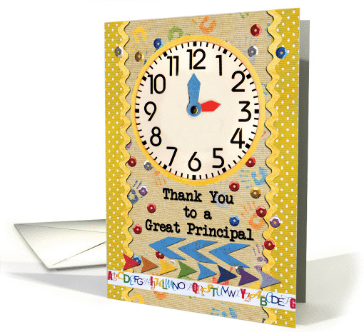 Thank You Principal Colorful School Clock card (1193414)