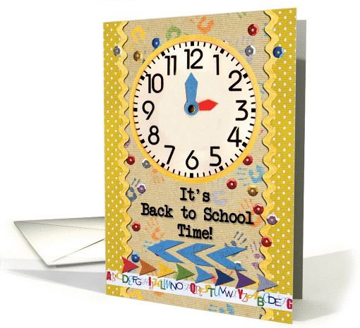Back to School Time Colorful School Clock card (1193976)