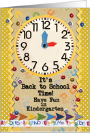 Back to School Time Kindergarten Fun Colorful School Clock card