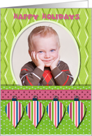 Happy Holidays Colorful Ornaments Custom Photo card