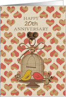 Happy Anniversary Custom Personalized Year Lovebirds and Hearts card