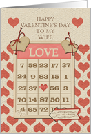Happy Valentine’s Day to my Wife Bingo Card and Hearts card
