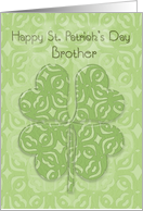 Happy St. Patrick’s Day Brother Irish Blessing Four Leaf Clover card