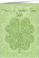 Happy St. Patrick’s Day Son Irish Blessing Four Leaf Clover card