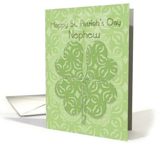 Happy St. Patrick's Day Nephew Irish Blessing Four Leaf Clover card