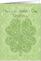 Happy St. Patrick’s Day Nephew Irish Blessing Four Leaf Clover card