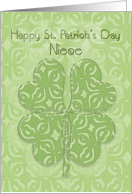 Happy St. Patrick’s Day Niece Irish Blessing Four Leaf Clover card