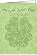 Happy St. Patrick’s Day Boss Irish Blessing Four Leaf Clover card