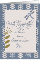 Sympathy Loss of Sister-in-Law Dragonflies and Flowers card