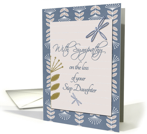 Sympathy Loss of Step Daughter Dragonflies and Flowers card (1237852)