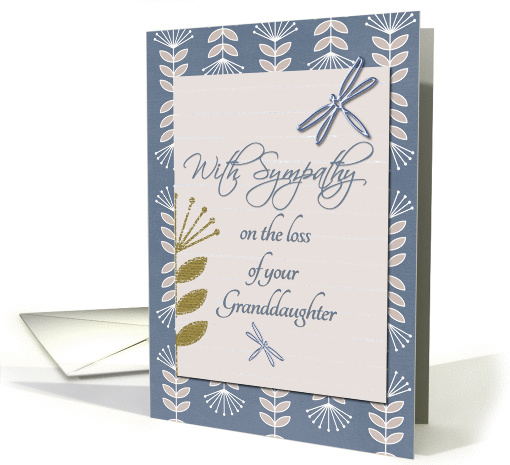 Sympathy Loss of Granddaughter Dragonflies and Flowers card (1237854)