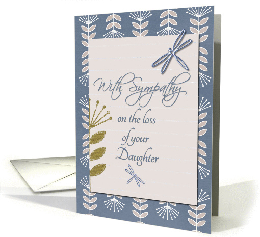 Sympathy Loss of Daughter Dragonflies and Flowers card (1237856)
