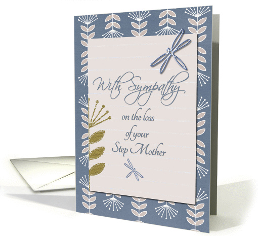 Sympathy Loss of Step Mother Dragonflies and Flowers card (1237872)