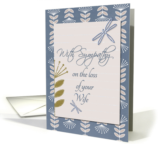 Sympathy Loss of Wife Dragonflies and Flowers card (1237888)