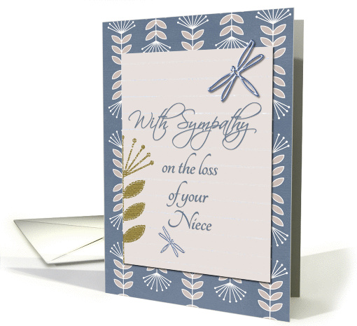 Sympathy Loss of Niece Dragonflies and Flowers card (1237896)