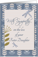 Sympathy Loss of Foster Daughter Dragonflies and Flowers card