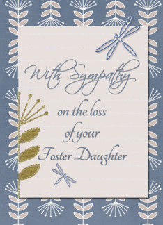Sympathy Loss of Foster Daughter Dragonflies and Flowers