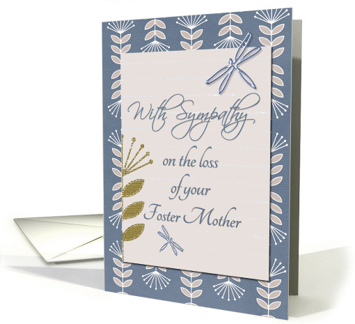 Sympathy Foster Mother Dragonflies and Flowers card (1237936)