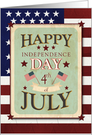 Happy 4th of July Independence Day Stars and Stripes card