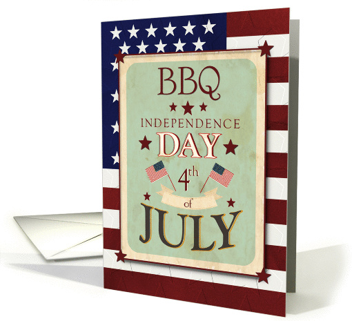 Bar-B-Que Invitation 4th of July Independence Day Stars... (1238730)