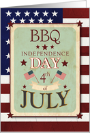 Bar-B-Que Invitation 4th of July Independence Day Stars and Stripes card