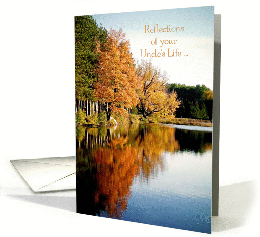 Sympathy Loss of Uncle Autumn Colors on the Lake Reflections card