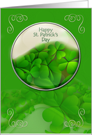 Happy St. Patrick’s Day Shamrocks and Swirls card