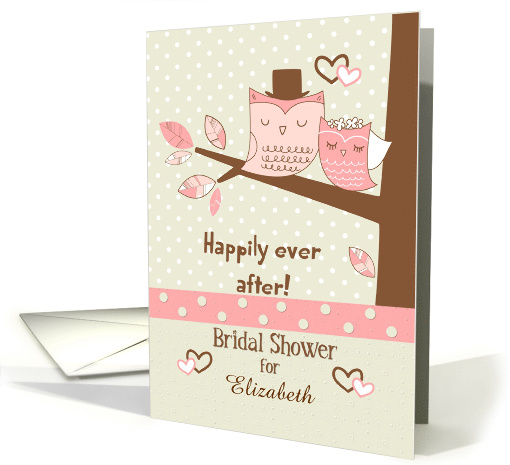 Bridal Shower Invitation Custom Name Owl Couple in Tree card (1244172)