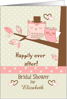 Bridal Shower Invitation Custom Name Owl Couple in Tree card