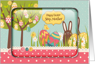 Happy Easter Step Mother Egg Tree, Bunny and Polka Dots card