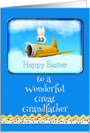 Happy Easter To A Wonderful Great Grandfather Bunny Flying Plane card