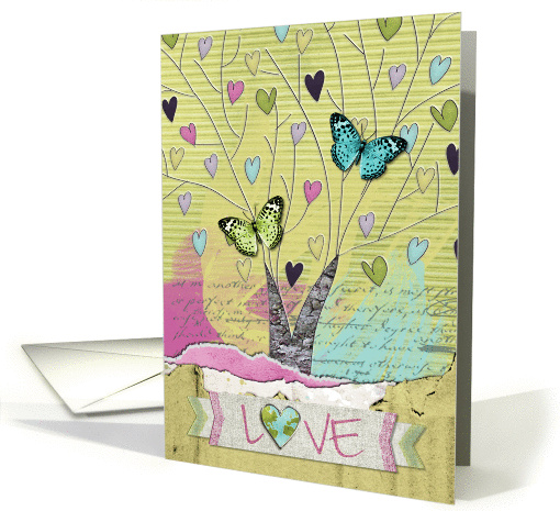 Earth Day Beautiful Tree of Hearts and Butterflies... (1269520)