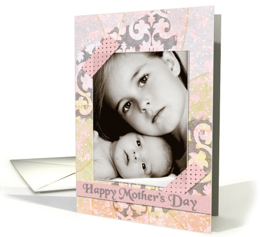 Mother's Day Pretty Scrapbook Style Pastels Custom Photo card