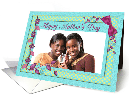 Mother's Day Colorful Flowers and Frames Custom Photo card (1269582)