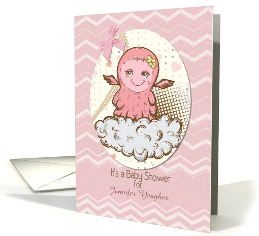 Baby Shower Invitation For Girl Custom Name Cute Pink... (1271570)