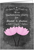 Bachelorette Party Invitation for Lesbian Couple Custom Names Flowers card