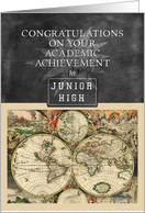 Academic Achievement Congratulations Junior High Map Chalkboard Look card