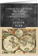 Academic Achievement Congratulations Senior High Map Chalkboard Look card