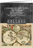 Academic Achievement Congratulations College Map Chalkboard Look card