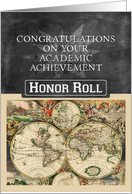 Academic Achievement Congratulations Honor Roll Map Chalkboard Look card