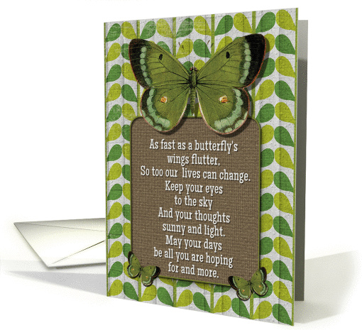 Encouragement Thinking of You Butterflies and Leaves card (1307618)