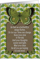 Encouragement Thinking of You Butterflies and Leaves card