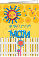 Happy Birthday Mom Sunshine and Flowers Scrapbook Style card