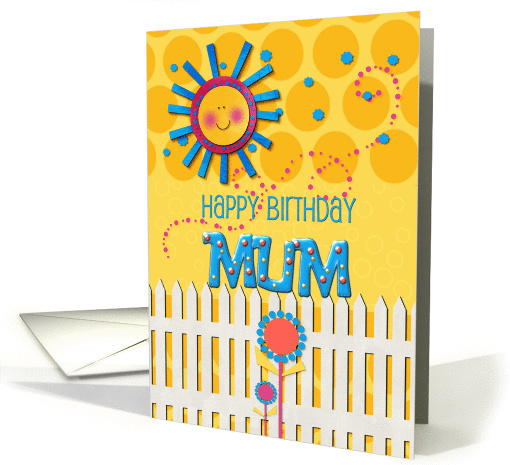 Happy Birthday Mum Sunshine and Flowers Scrapbook Style card (1318978)
