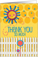 Thank You So Much Sunshine and Flowers Scrapbook Style card